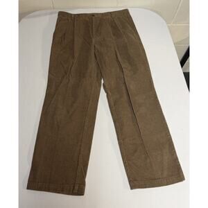 VTG Dockers Men 34X30 Brown Classic Fit D3 Pleated Corduroy Trousers Y2K Grunge